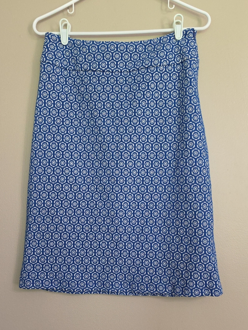 Antoine & Lili Blue Geo Print Pencil Skirt Size 1 (US 8)